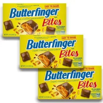 American Sweets - Bitesize Butterfinger chocolate and peanut butter American candy bars in a handy Theatre Box!