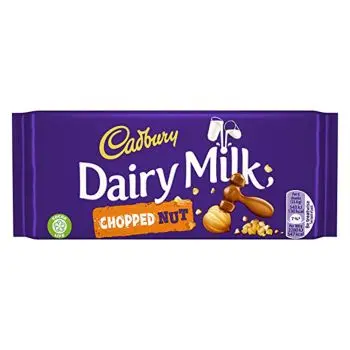 Cadbury's deliciously creamy milk chocolate with chopped hazelnuts