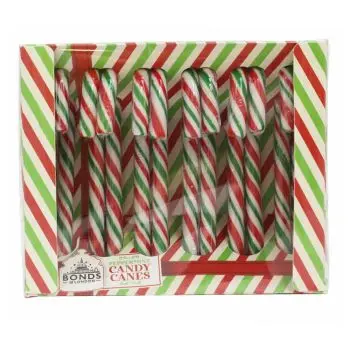 A box of 12 Peppermint Candy Canes, Traditional Christmas Sweets