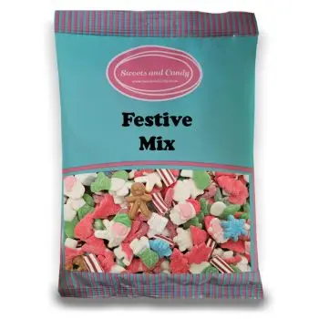 Christmas Sweets - 1Kg Bulk bag of fruit flavour gummy sweets in assorted Christmas shapes