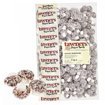Pick and Mix Sweets - a 3kg bulk bag of Taveners coconut mushrooms