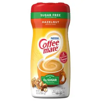 American Drinks - A jar of sugar free hazelnut flavour Coffee Mate coffee creamer imported from America