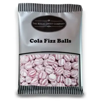 Pick and Mix Sweets - 1Kg Bulk bag of Cola Fizz Balls, traditional cola flavour boiled sweets with stripes of sherbet