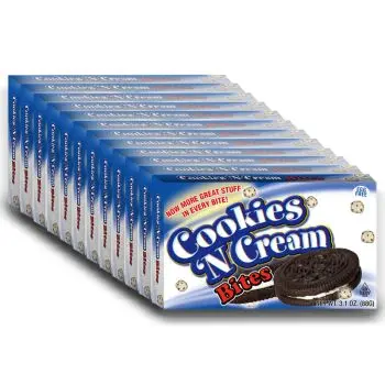 American Sweets - A full case of 12 Cookie and cream flavour cookie dough bites in a handy theatre box