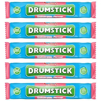 A pack of 10 retro sweets - bubblegum flavour drumstick chew bars
