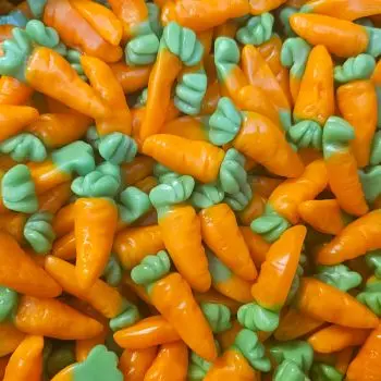 Easter Jelly Carrots - 1Kg Bulk bag of orange flavour jelly sweets in the shape of carrots