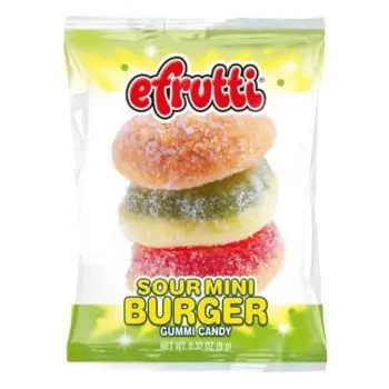 American Sweets - sour fruit flavour gummy sweets shaped like burgers