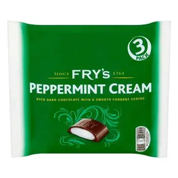 Frys Peppermint cream bars, rich dark chocolate with a smooth fondant centre