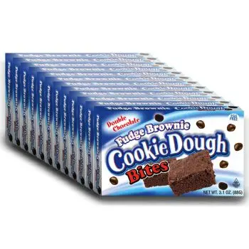 American Sweets - A full case of fudge brownie flavour American candy cookie dough bites in a theatre box.