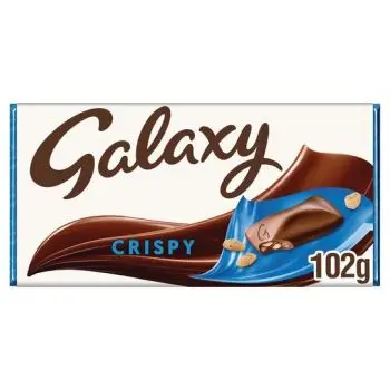 Smooth Galaxy chocolate with crispy rice pieces