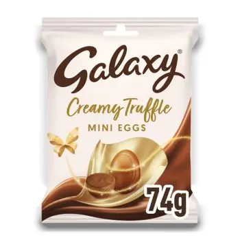 Galaxy Truffle Easter Mini Eggs in a share size bag.