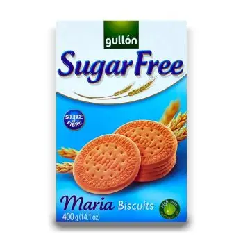A 400g box of Gullon sugar free maria biscuits.