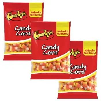 A bag of delicious candy corn American sweets, popular at Halloween!