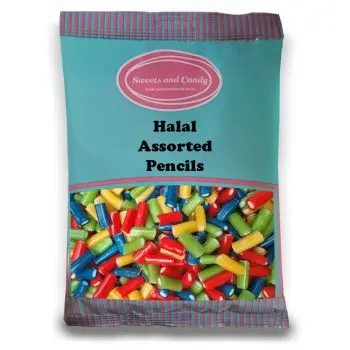 Halal Pick and Mix Sweets - 1kg Bulk bag of Assorted Pencils made with fruit candy and a fondant filling!