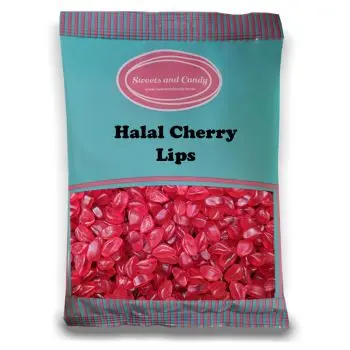 Halal Pick and Mix Sweets - 1kg Bulk bag of Halal Cherry Lips, cherry flavour jelly sweets shaped like juicy lips