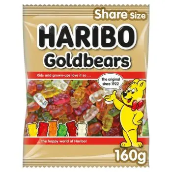 Haribo gummy bear sweets in a variety of fruit flavours