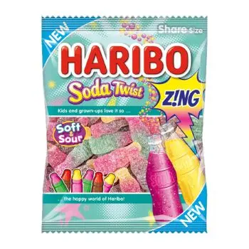 Retro sweets - a share size bag full of a refreshing mix of bottle-shaped soda flavour combinations with a sour kick!