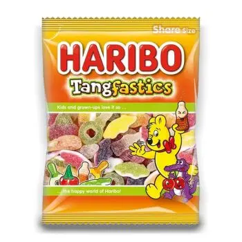 The original sour mix. Sugar-coated, super tangy sour gummies, in various shapes and sizes, including Fizzy Cola Bottles, Sour Cherries and Crocs.