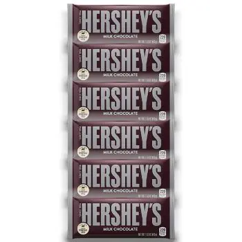 American Sweets - A pack of 6 Hersheys milk chocolate candy bars imported from America.