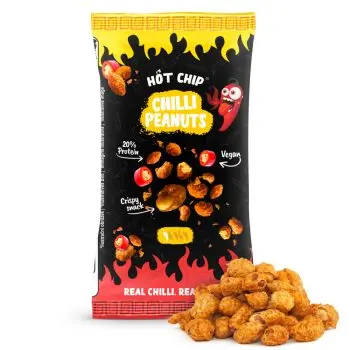 Hot Chip Chilli Peanuts, Crunchy peanuts covered in a chilli coating