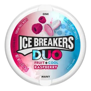 Ice Breakers Duo Raspberry - American candy mints with raspberry flavour