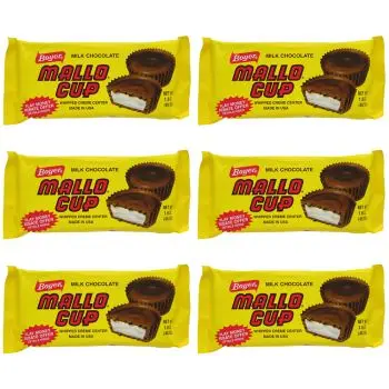 American Sweets - A pack of 6 Mallo Cups, made with milk chocolate and a whipped creme centre