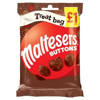 Malteser Buttons, milk chocolate sweets with crunchy malt pieces