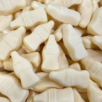 Retro milk flavour gummy sweets shaped like bottles
