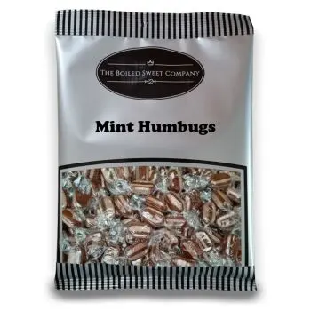 Mint Humbugs - 1Kg Bulk bag of traditional mint flavour boiled sweets with a chewy toffee centre.
