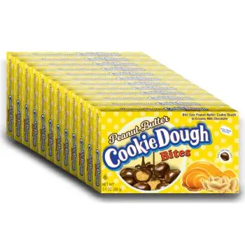 American Sweets - A full case of Peanut Butter Cookie Dough Bites, bite size peanut butter cookie dough pieces covered in milk chocolate!