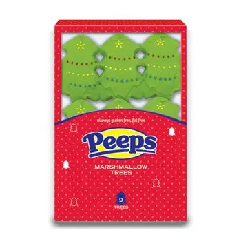 A pack of 6 Peeps marshmallow Christmas trees, American Christmas sweets
