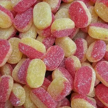 Rhubarb and Custard 3kg bulk bag - traditional boiled sweets with a tangy rhubarb and creamy custard flavour
