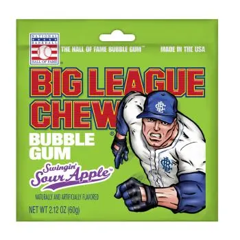 American Sweets - Sour Apple flavour big league chewing gum pouch.