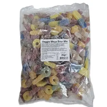 Vegan Sour Mix 2kg - A bulk bag of assorted sour vegan sweets!
