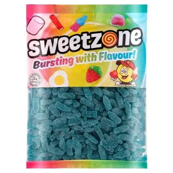 Retro Sweets - A bulk 1kg bag of Sweetzone fizzy blue raspberry sweets
