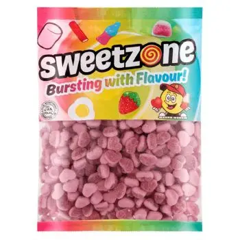 Retro Sweets - A bulk 1kg bag of Sweetzone Fizzy Strawberry Hearts sweets