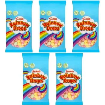 Swizzels Rainbow drops - Retro sweets made from multicoloured rice and maize, suitable for vegans!