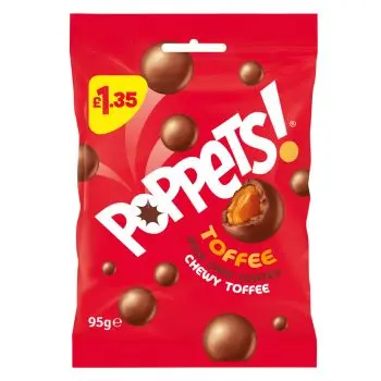 Chewy toffee sweets covered in milk chocolate