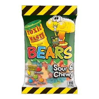 Toxic waste retro sweets, sour gummy bears in a 142g bag