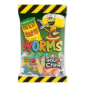 Toxic waste retro sweets, sour gummy bears in a 142g bag