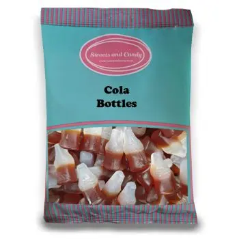 Vegan Cola Bottles - 1Kg Bulk bag of vegan cola flavour gummy sweets in the shape of a bottle!