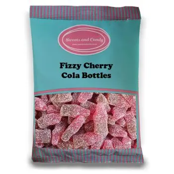 Vegan Fizzy Cherry Cola Bottles - 1Kg Bulk bag of Vegan cherry cola flavour sweets, shaped like bottles with a fizzy coating!