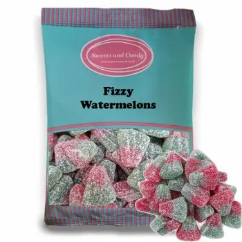 Vegan Fizzy Watermelons - 1Kg Bulk bag of Fizzy watermelon flavour vegan sweets