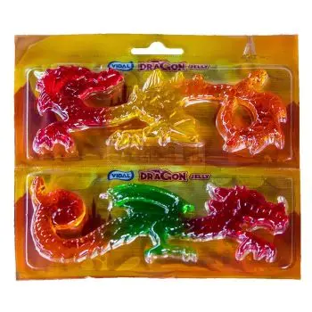A pack of 2 fruit flavour jelly dragons