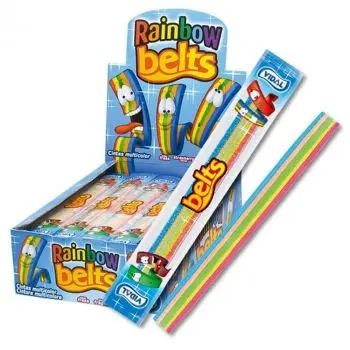 A full case of 150 Vidal Fizzy Rainbow belts