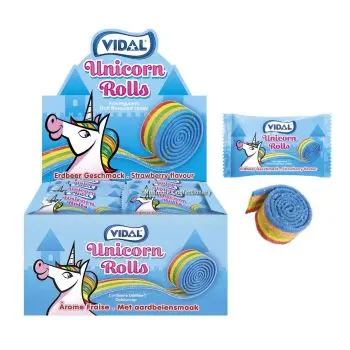 A full case of magical unicorn fizzy belts