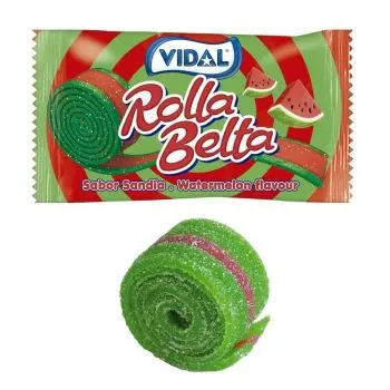 Vidal fizzy watermelon flavour rolled up sweet belts