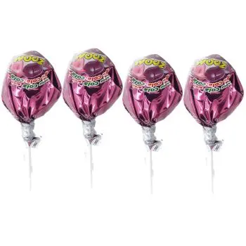Cola flavour mega lollies with a bubblegum centre