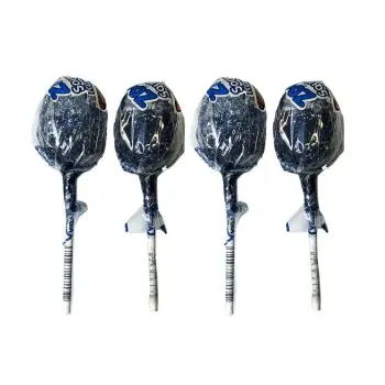 Vidal Sour Blue Raspberry tongue painter lollipops with a bubblegum centre