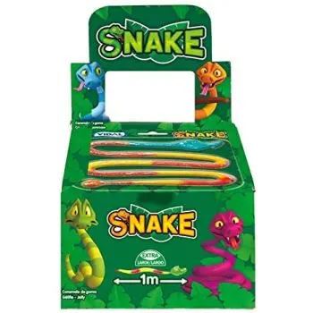 A full box of fruit flavour giant jelly snakes that are over 1m in length!